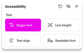 Accessibility panel